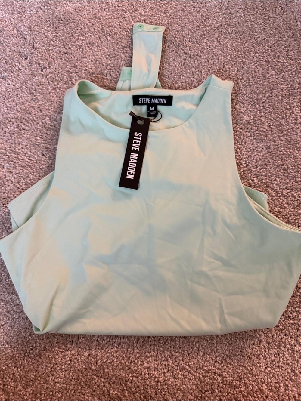 Steve Madden Mint Green High-Neck Tank Top
